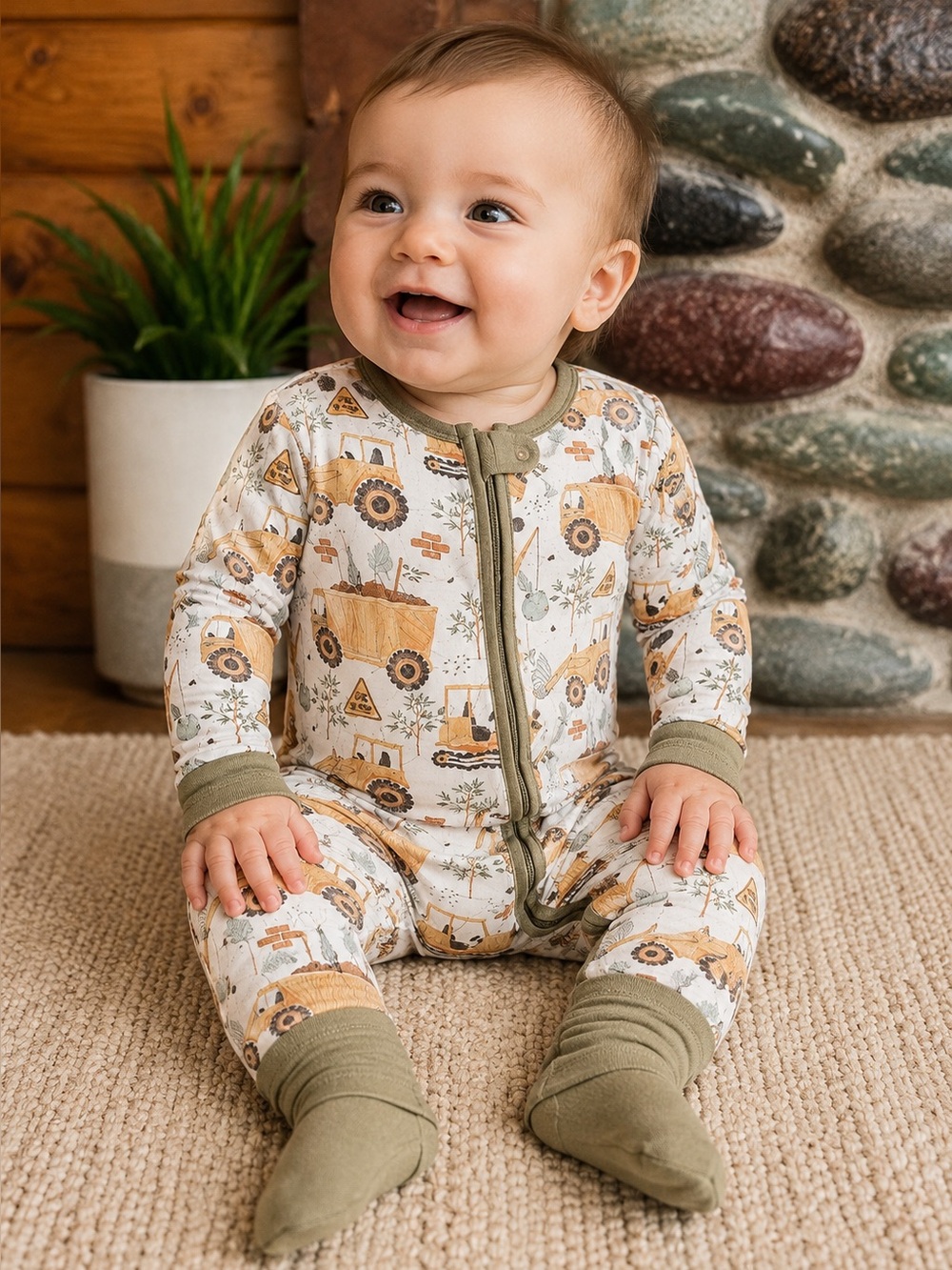 3/$25 Bamboo Miozing “Fixing the Planet” Sleeper (6-12M) baby boys girls